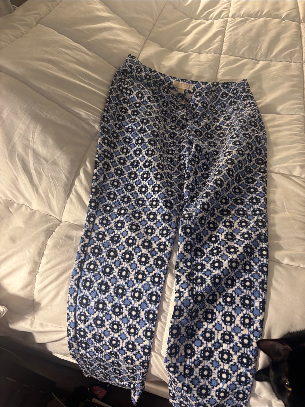 MICHAEL Michael Kors Blue and White Printed Pants